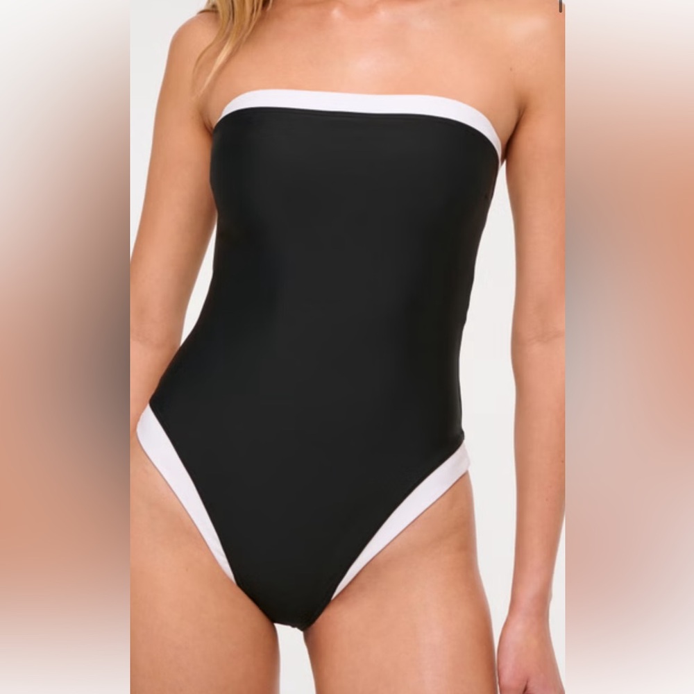 Abercrombie & Fitch Black One-Piece with White Accents
